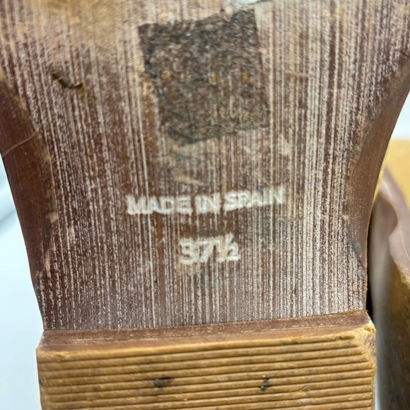 Free People Mont Blanc D'Orsay Sandal Women Size 37.5 US 7 Tan Leather Flat - Picture 9 of 9